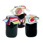 Swift Target and Barcode Design Fabric Jam Pot Covers, Pack of 8
