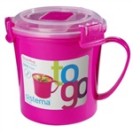 Sistema Pink Klip It Microwave Soup To Go Mug, 656ml