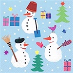 Stewo 3 ply paper napkins, Christmas Snowman Design (Jan)