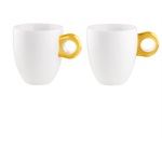 Guzzini Set of 2 Porcelain Gocce Mugs, Yellow