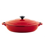 Chasseur 30cm 2.5L Cast Iron Round Serving Casserole Dish, Chilli Red