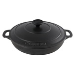 Chasseur 24cm 1.5L Cast Iron Round Serving Casserole Dish, Matt Black