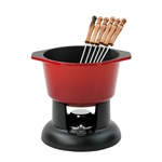 Chasseur Cast Iron Fondue Set, Chilli Red