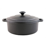 Chasseur 22cm 3.0L  Cast Iron Round Casserole Dish, Matt Black