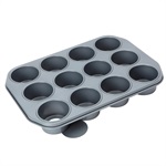 Baker's Pride Professional 12 Round Cup Loose Base Dessert Pan