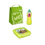 Trudeau Fuel Lunch Bag, Sistema Sandwich Box & Bottle, Lime Green