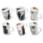 Roy Kirkham Cats Galore Lancaster Shape Mugs Set of 6