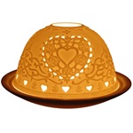 Light-Glow Hearts Lithophane Dome Tealight Candle Holder