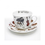 Roy Kirkham Bone China Breakfast Cup and Saucer, Concert Design